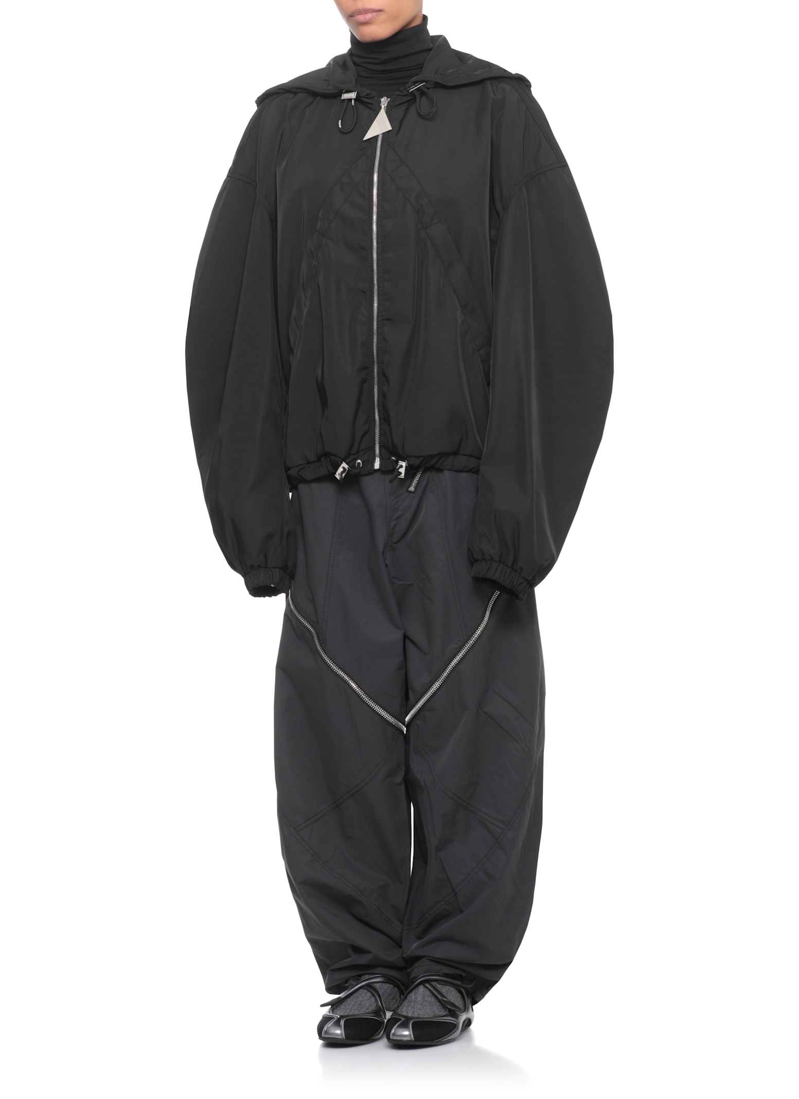 Attico Oversized Bomber Jacket In Black