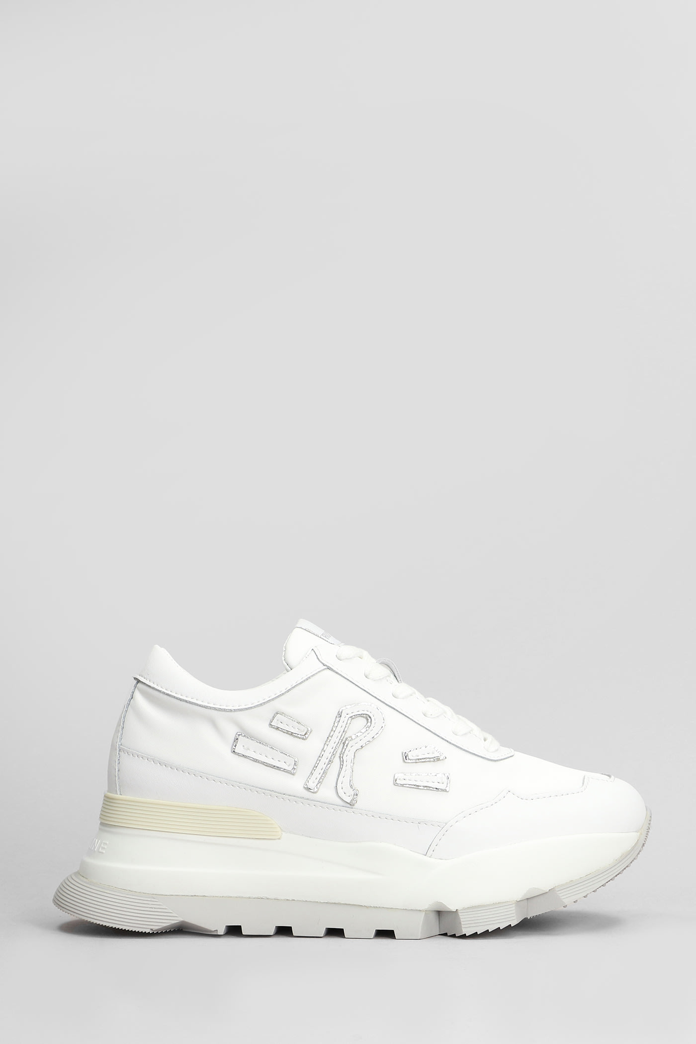 Ruco Line Aki Sneakers In White Leather And Fabric