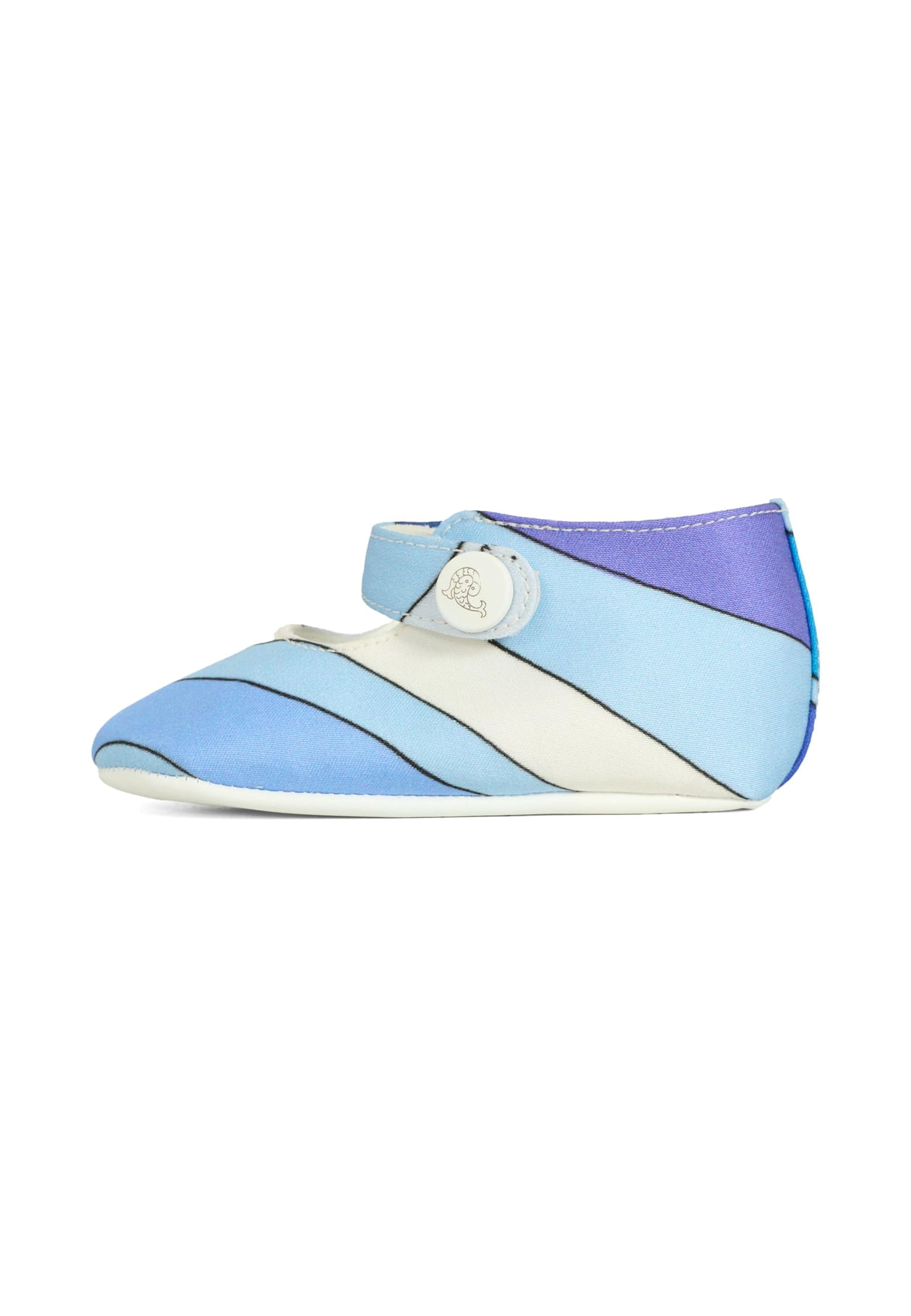 Pucci Blue Ballet Flats For Baby Girl With Print In Blue