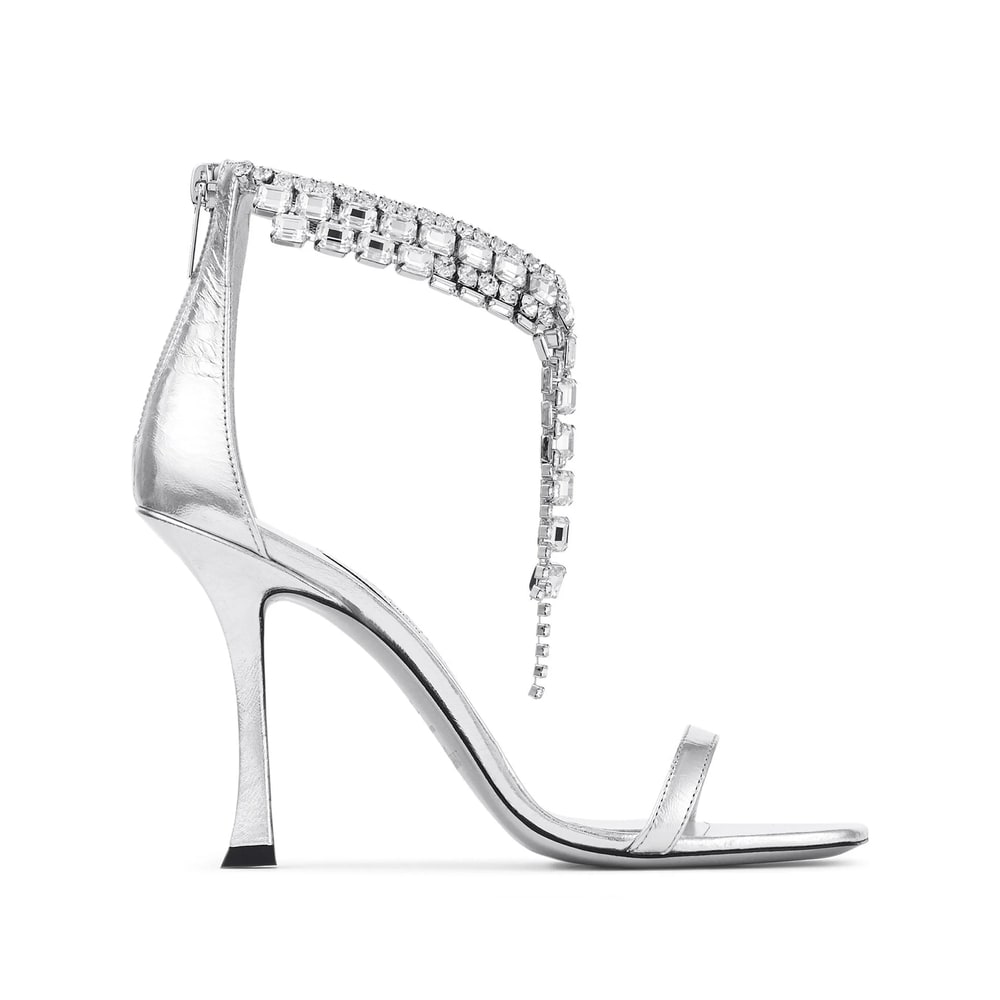 Jimmy Choo 100mm Verity Sandals In Silver