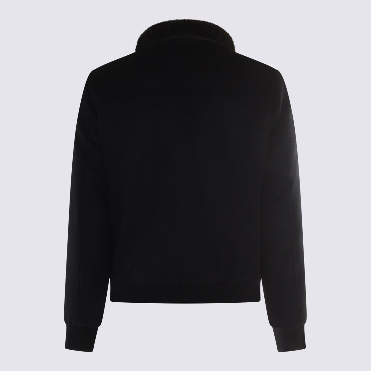 Moorer Dark Grey Wool Bellati Casual Jacket In Black