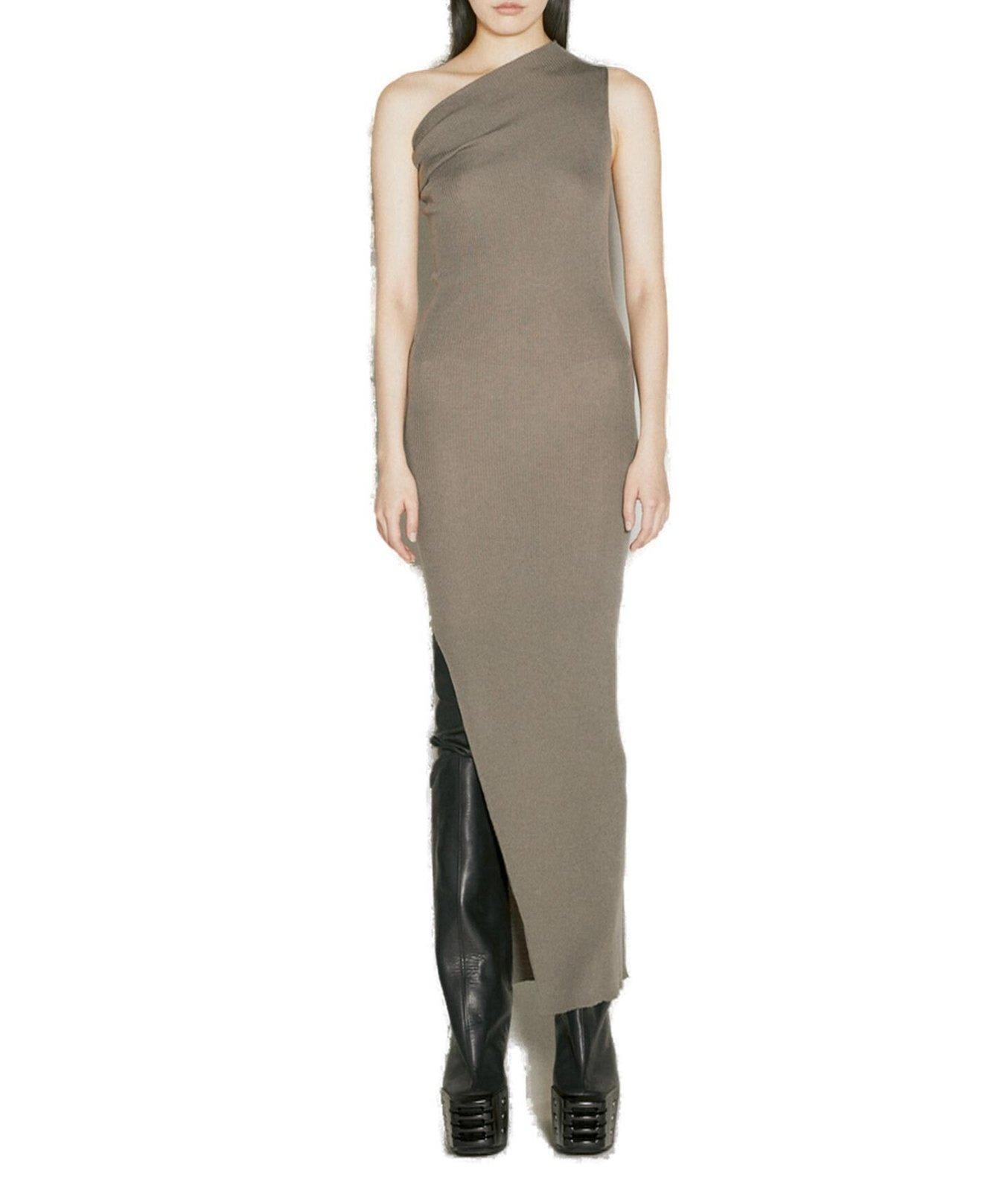 Rick Owens Athena One- Shoulder Maxi Dress In Dust
