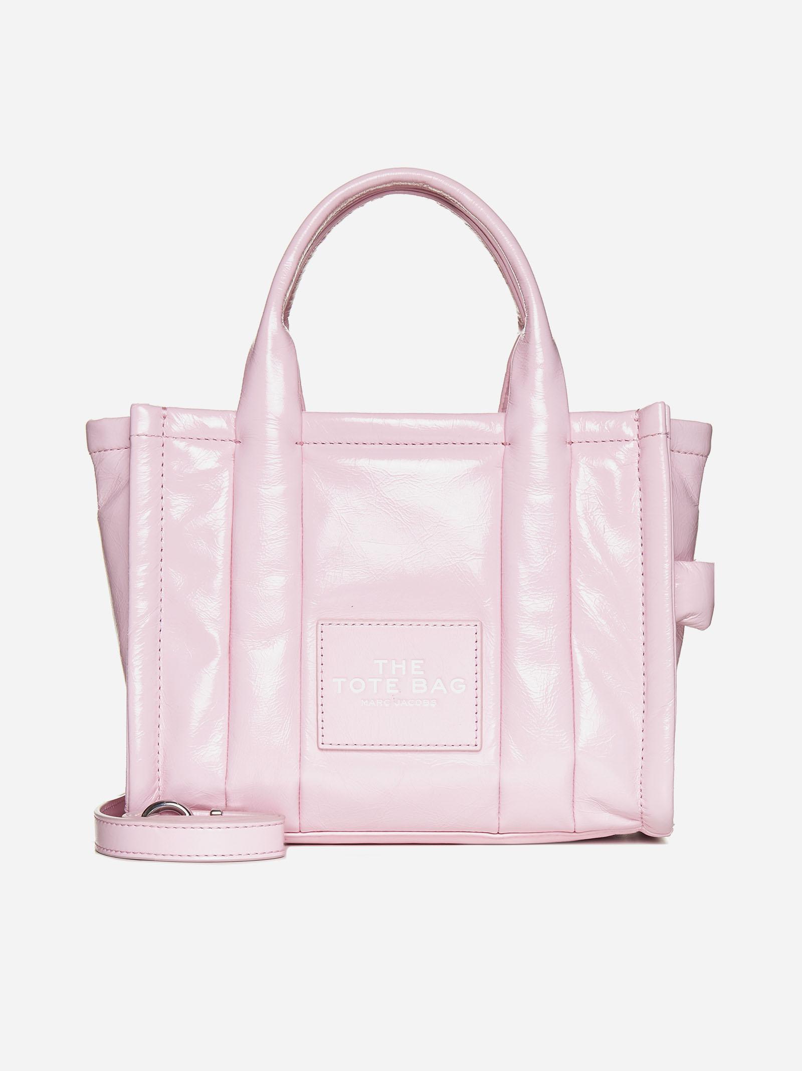 Shop Marc Jacobs The Mini Tote Leather Bag In Pink
