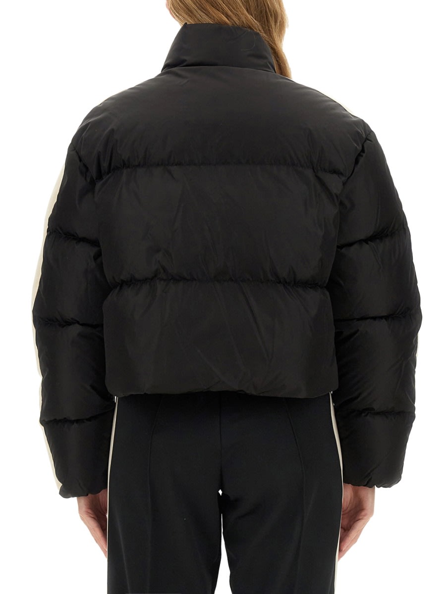 Shop Palm Angels Down Jacket With Logo In Black