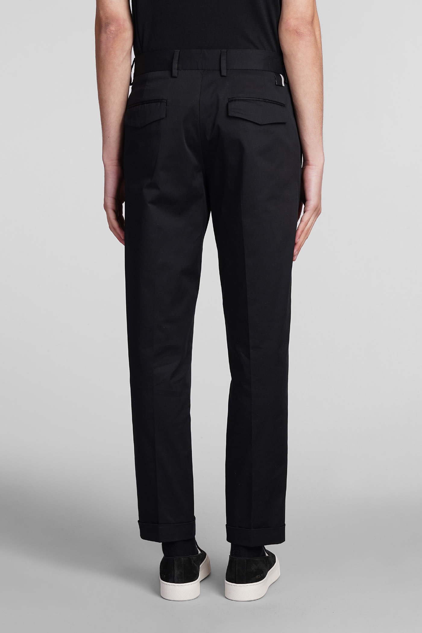 Shop Low Brand Oyster Pants In Black Cotton