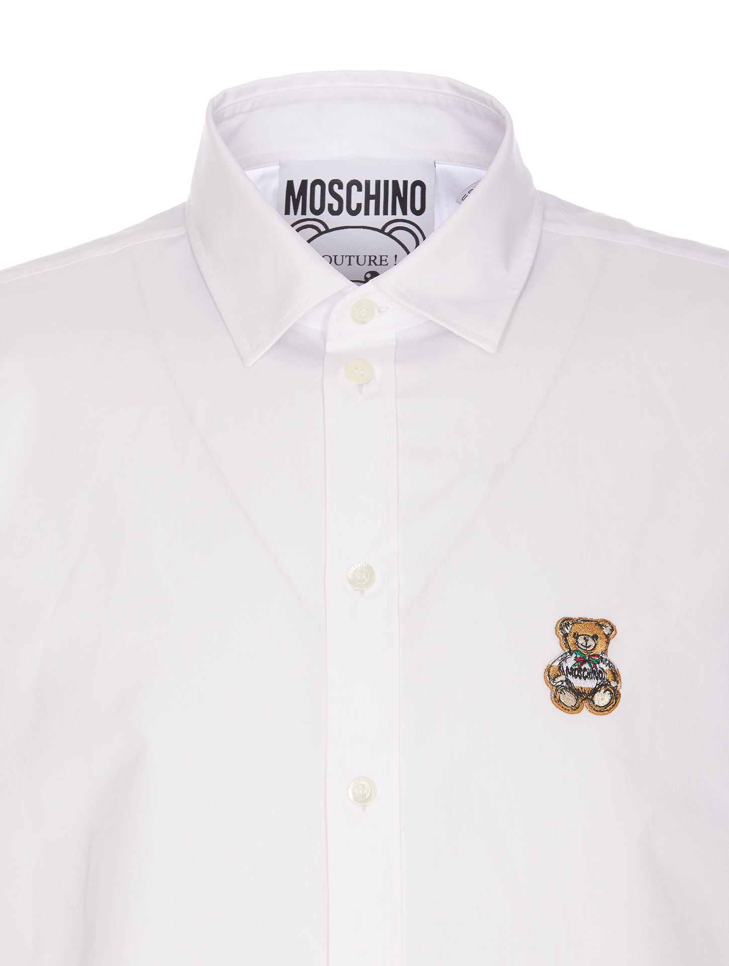 Shop Moschino Drawn Teddy Bear Shirt In White