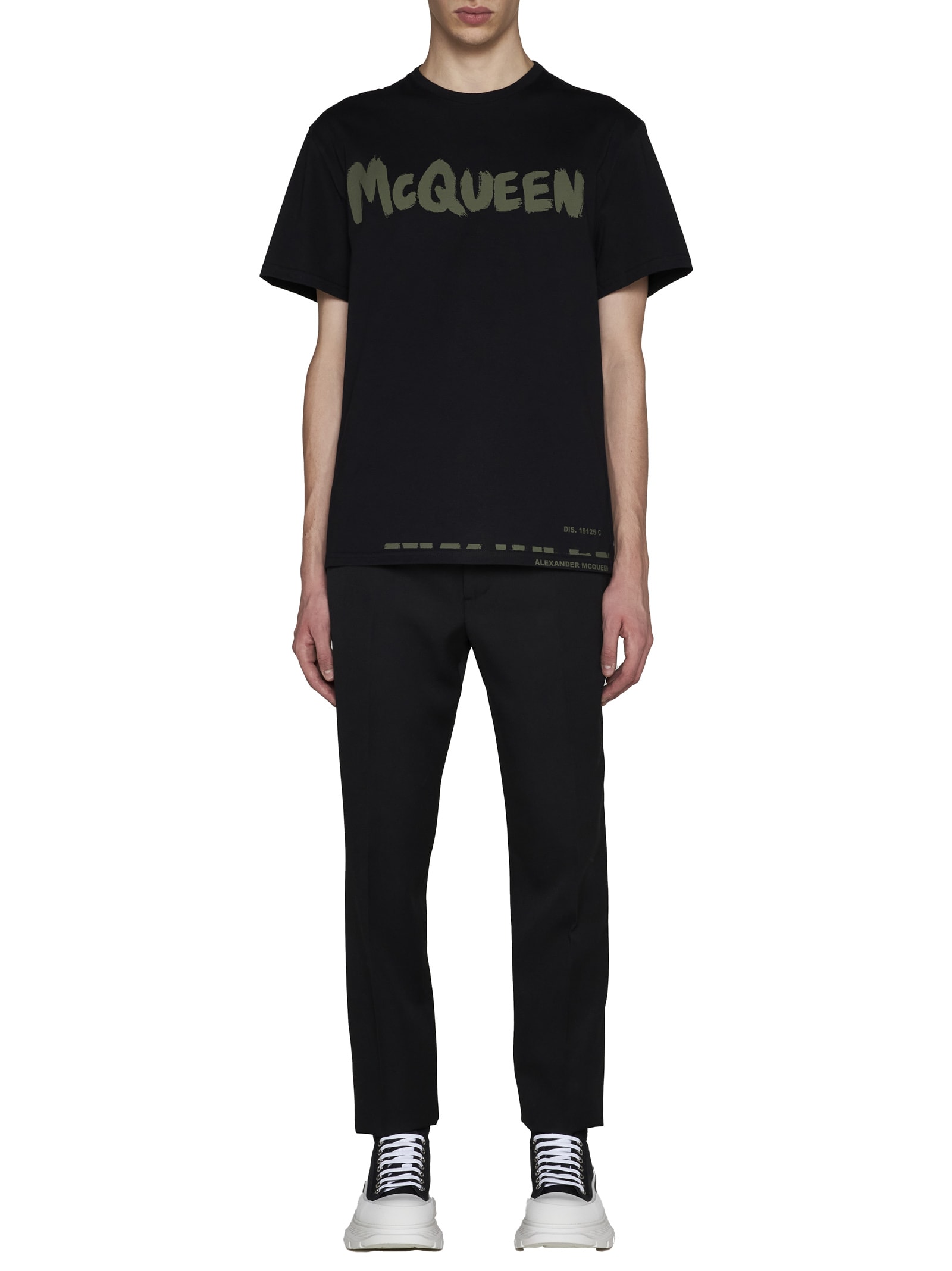 Shop Alexander Mcqueen T-shirt In Black/khaki