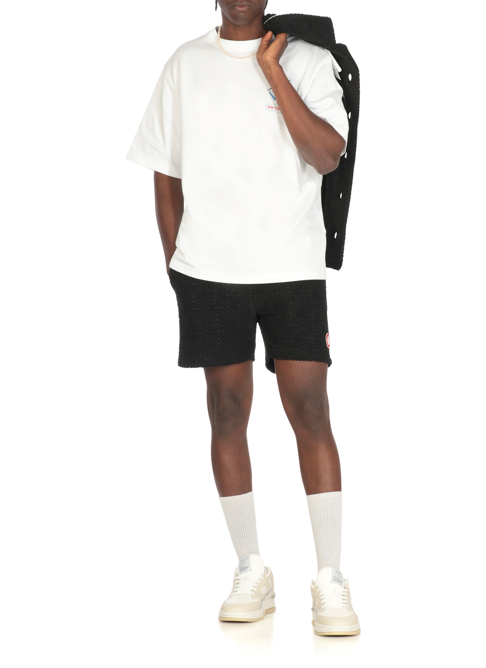 Casablanca Montaigne Sportif Crewneck Graphic Print T-shirt In White