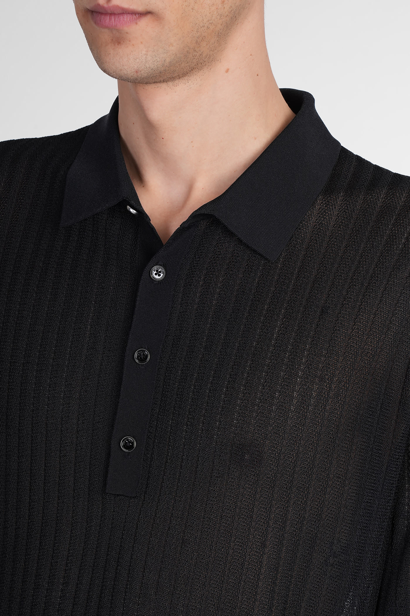 Shop Helmut Lang Polo In Black Viscose