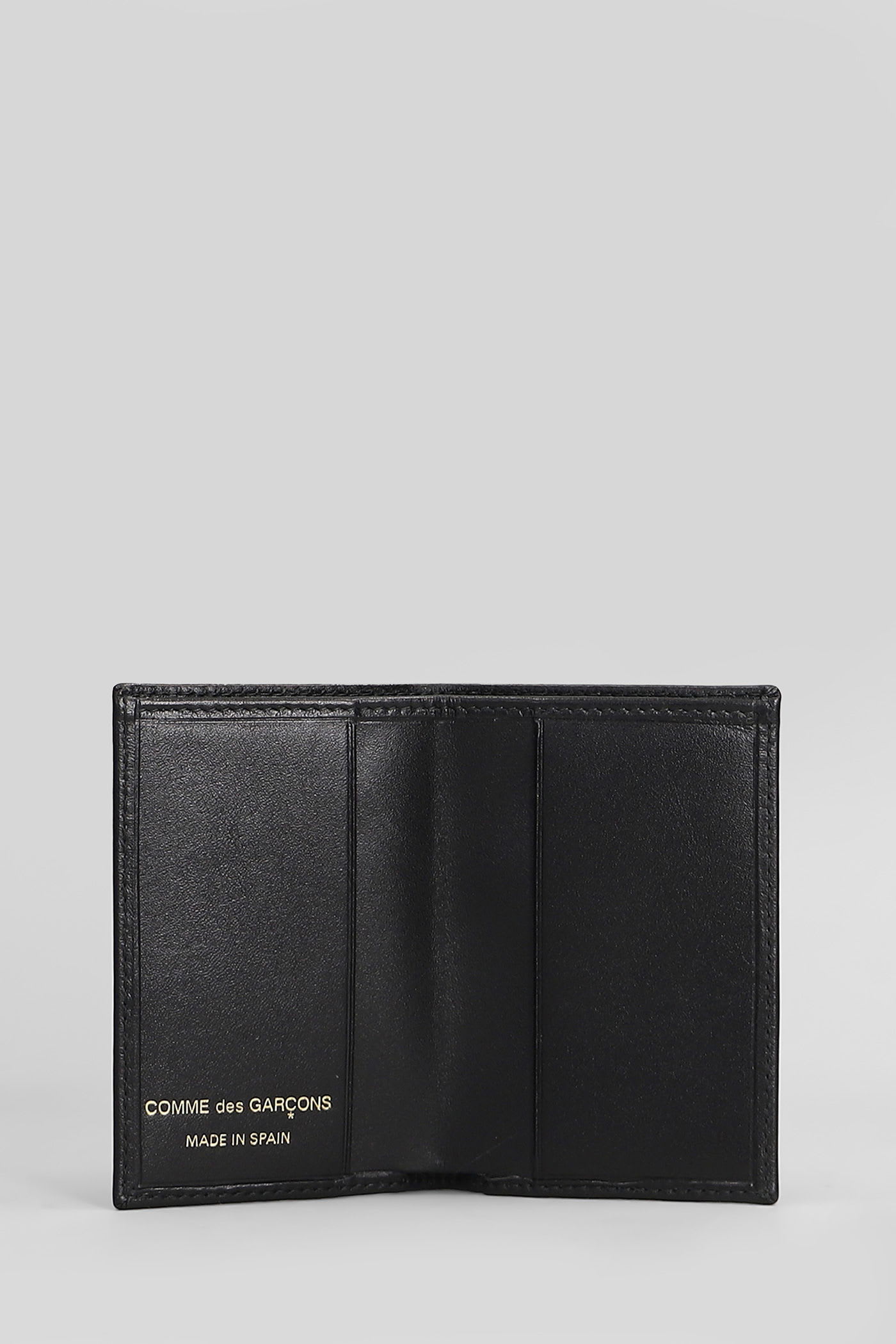 Comme Des Garçons Wallet In Black Leather In Black