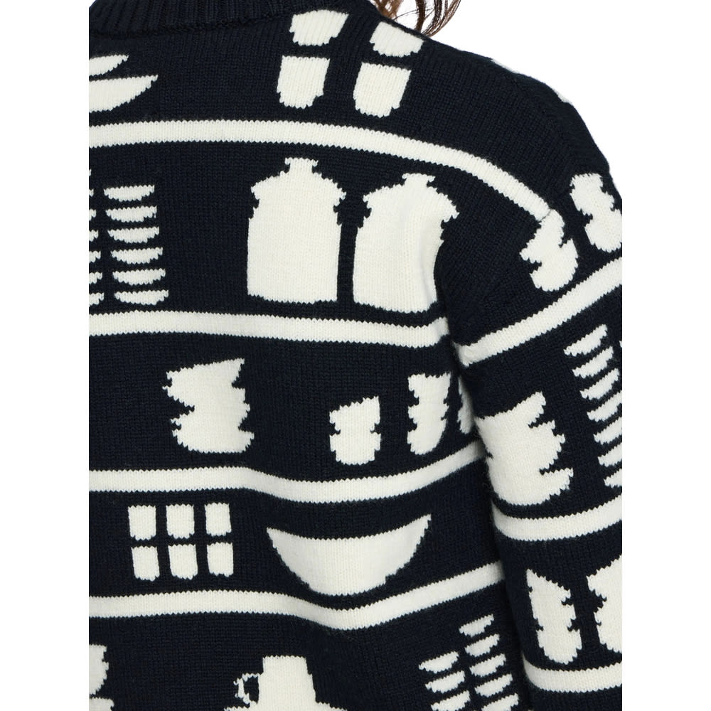 Jw Anderson J. W. Anderson Knit Sweater With Kitchenware Motifs In Multi