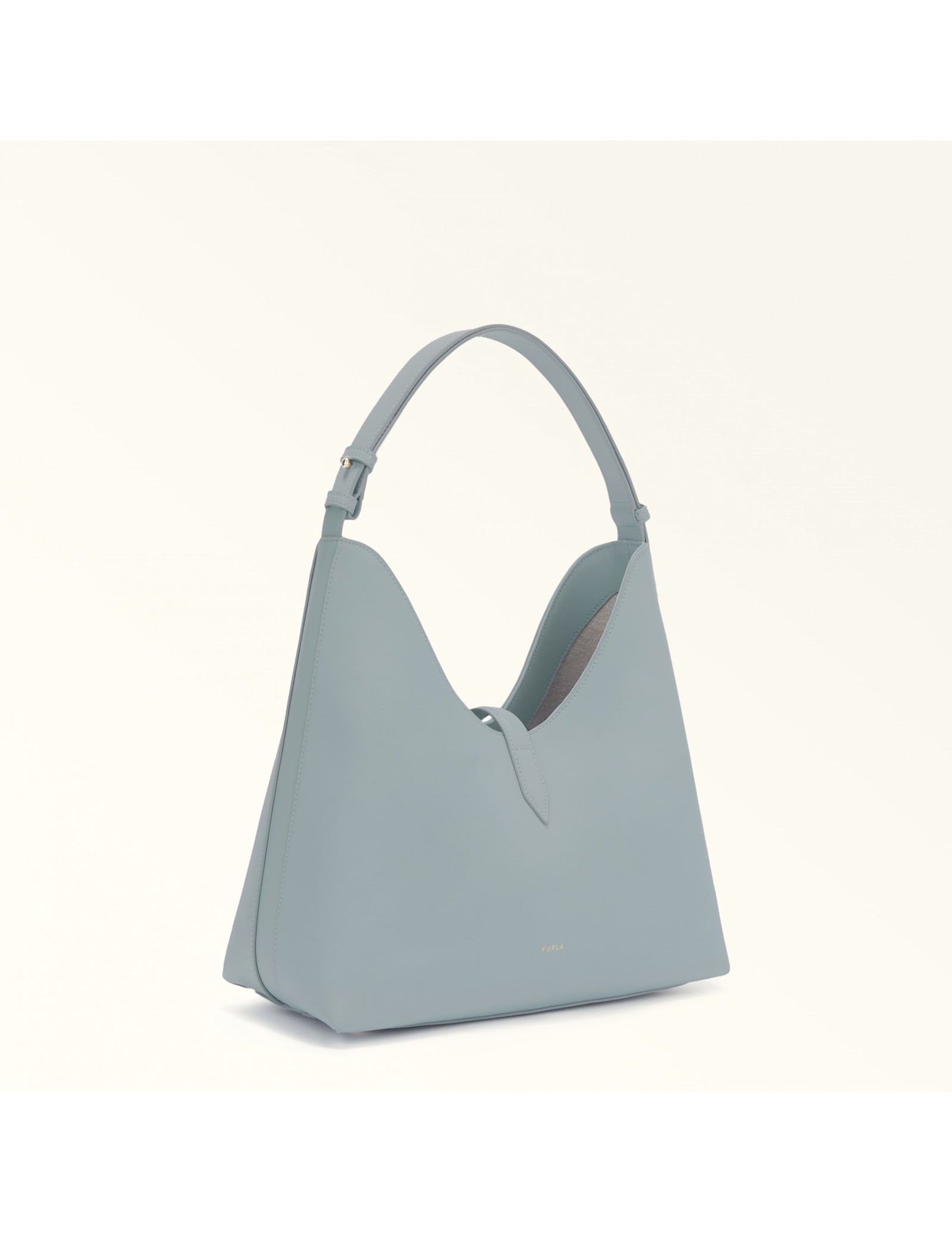 Furla Hobo Bag Goccia M In Leather In Nuvola