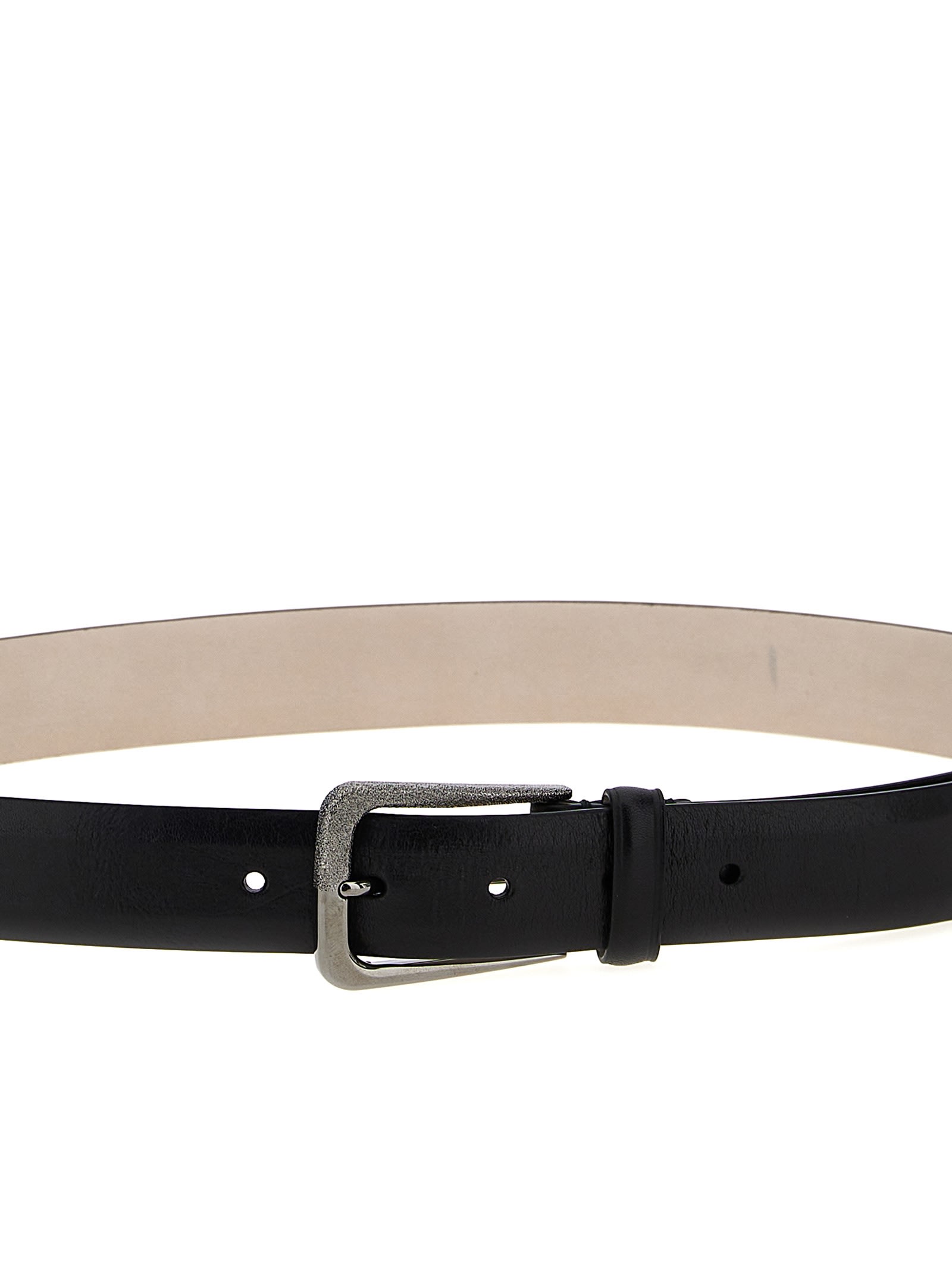 Shop Brunello Cucinelli Leather Belt In Black