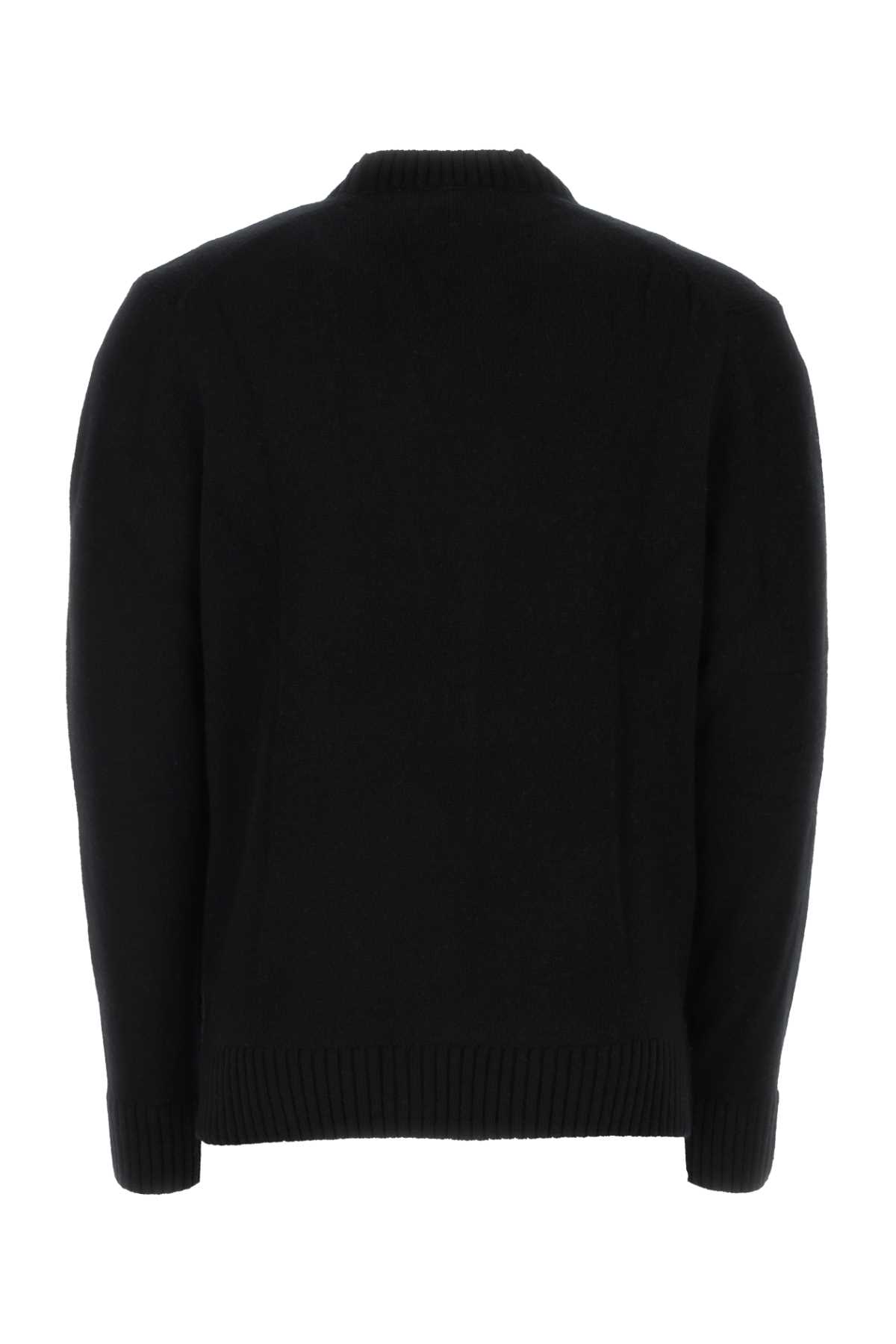 Shop Maison Kitsuné Black Wool Cardigan In P199