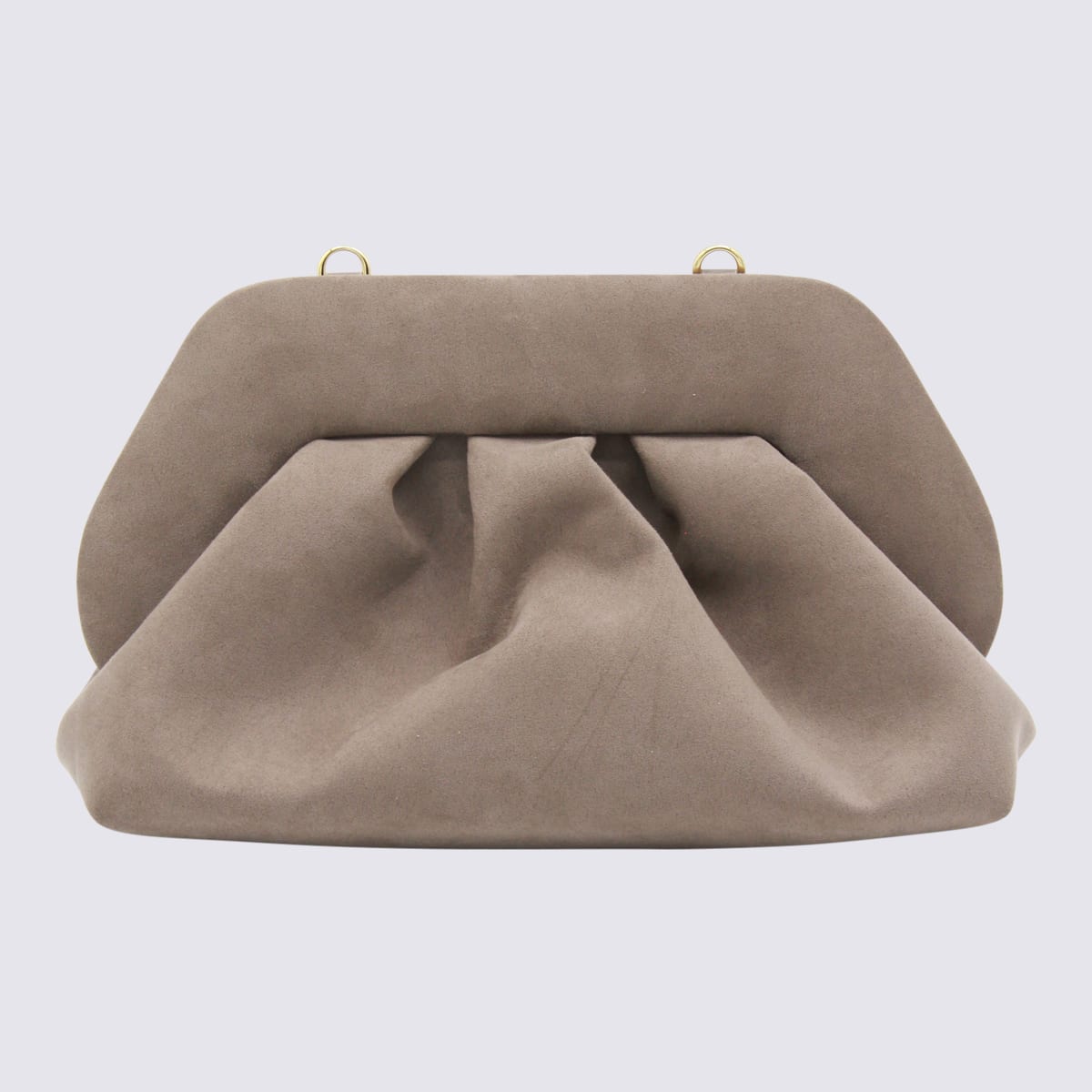 Themoirè Beige Tia Suede Cluthes In Brown
