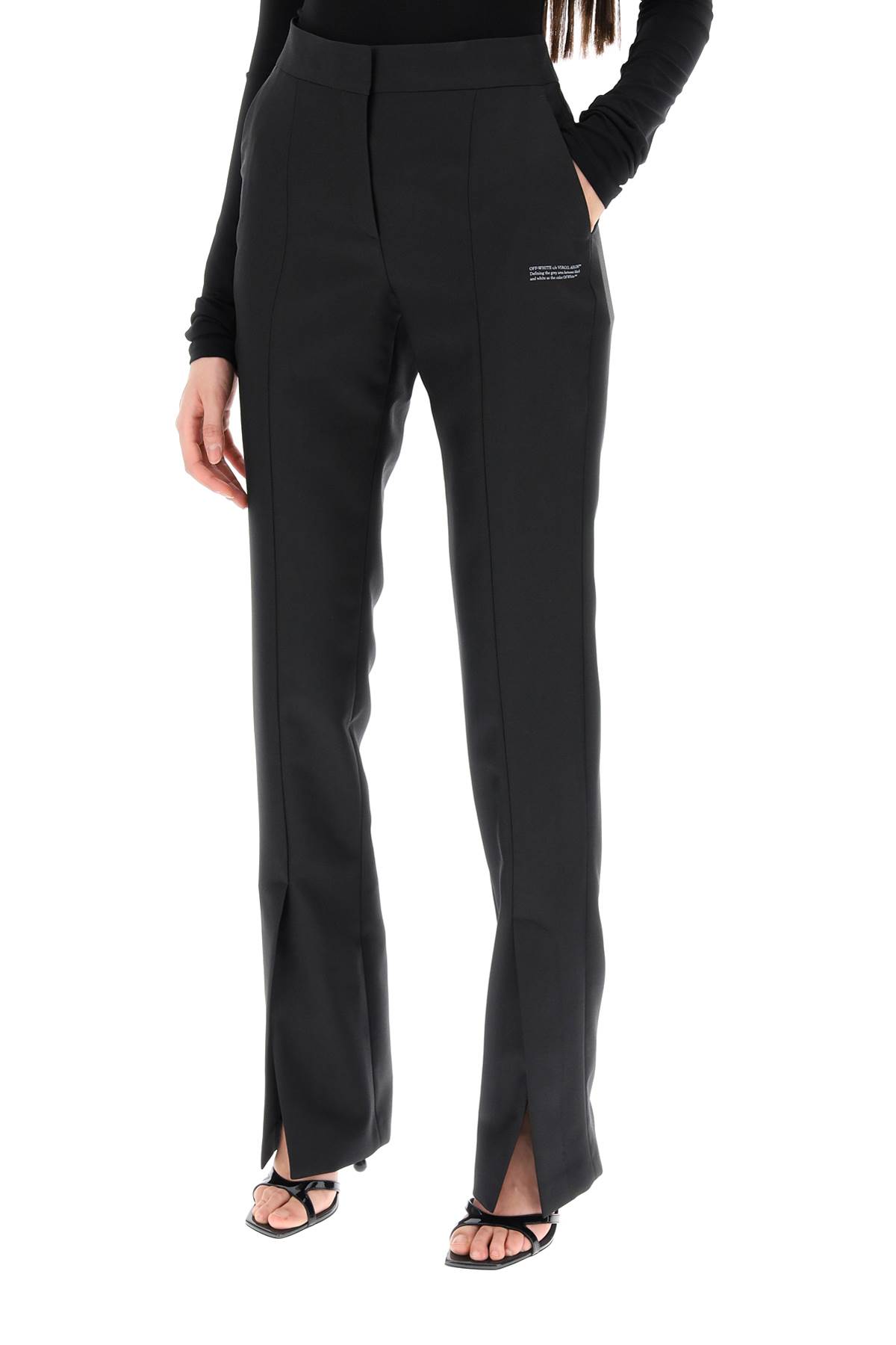 Shop Off-white Corporate Tailoring Pants In Black/white