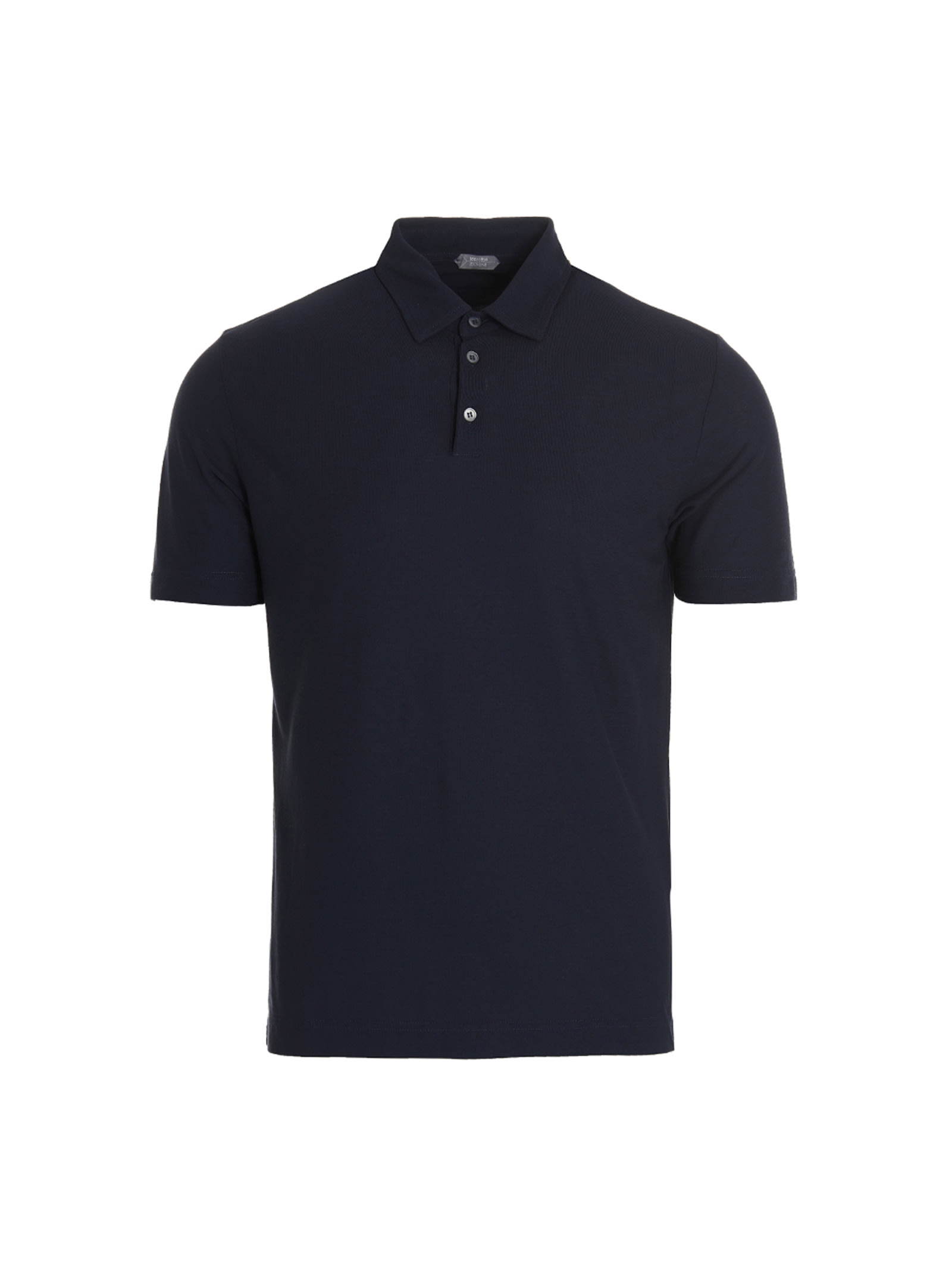 Shop Zanone Regular Plain Polo Shirt In Blu Copiativo