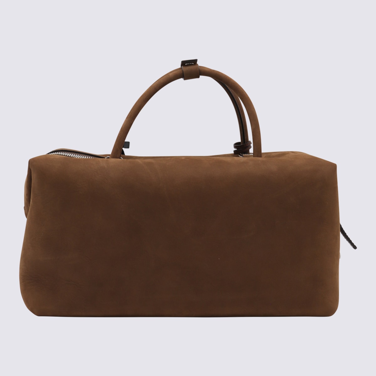 Max Mara Brown Old Suede Leather Top Handle Bag In Brown