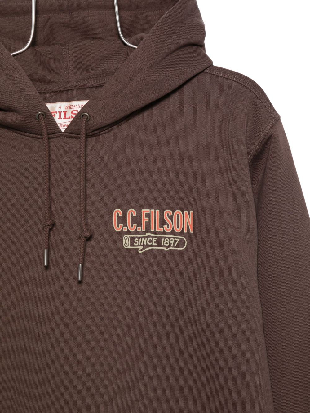 Filson Printed Cotton Hoodie In Brown