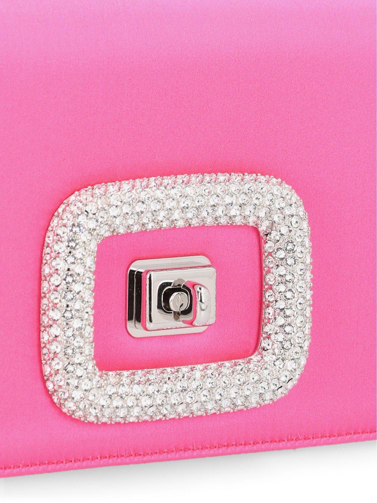 Roger Vivier Viv Choc Mini Clutch Bag In Pink