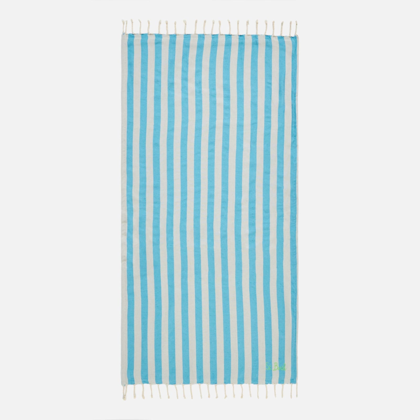 Mc2 Saint Barth Classic Foutas Doubled With Soft Polyester Sponge And Striped In Blue