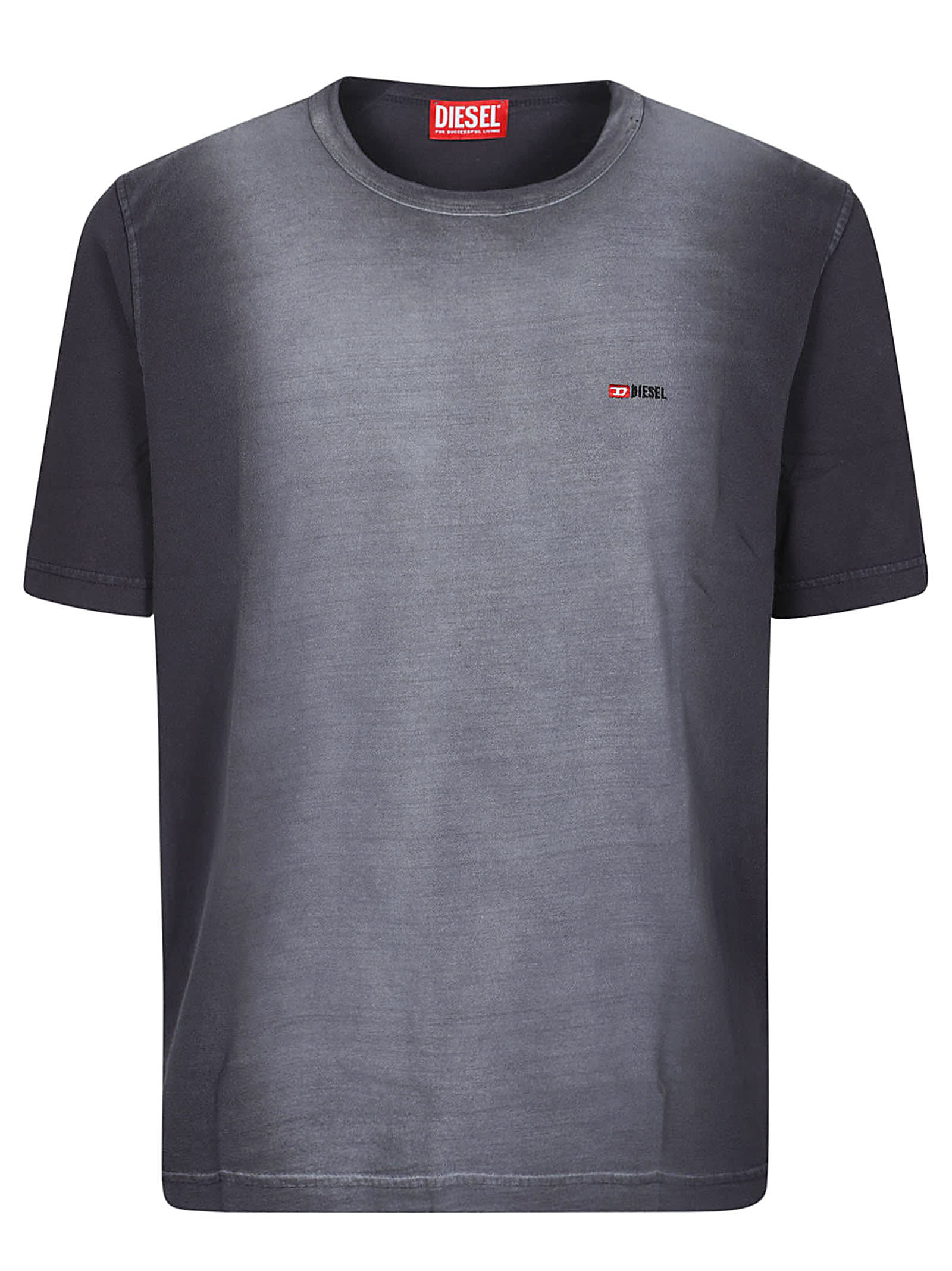 Diesel T Adjust Q2 T Shirt Characteristics Black Cotton Jersey Weave Logo On The Chest Gradient Effe In Xx Black