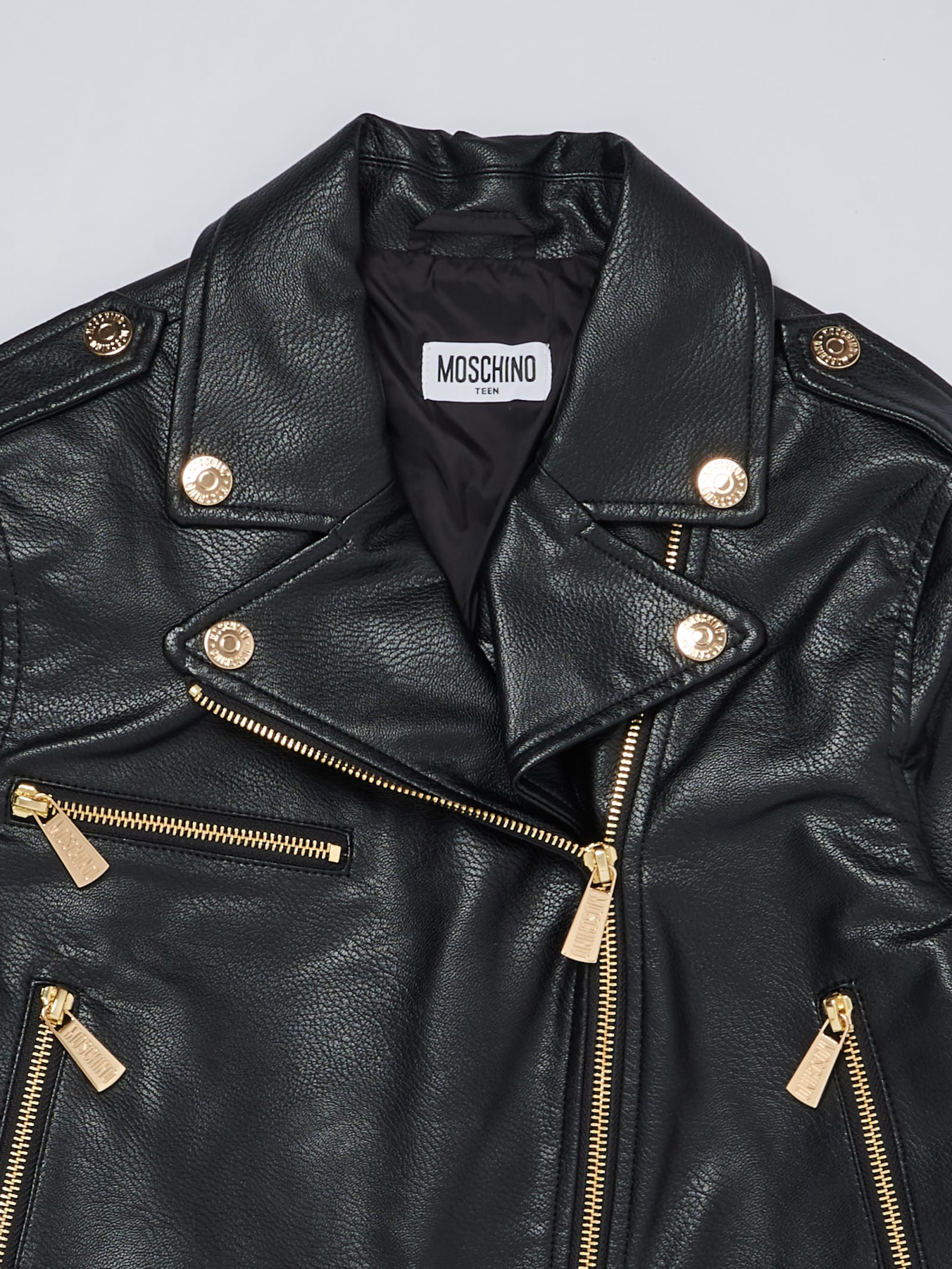Shop Moschino Biker Jacket Jacket In Nero