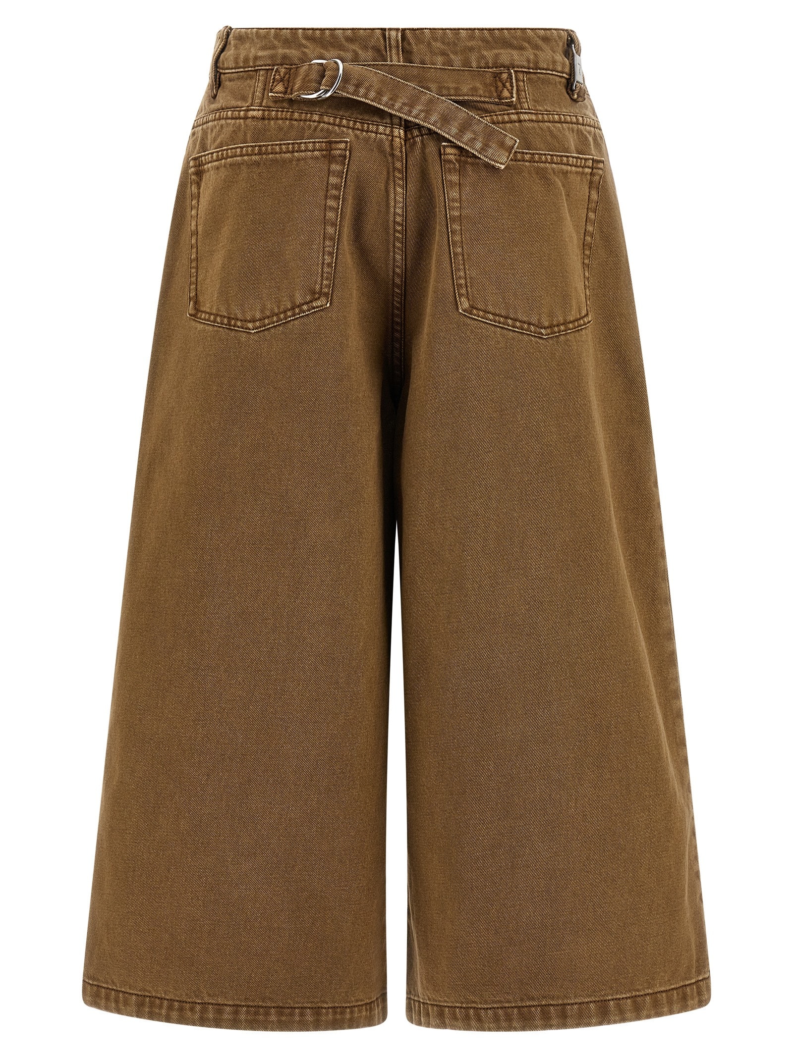 Ami Alexandre Mattiussi Casual Denim Bermuda Shorts Featuring Pockets In Brown