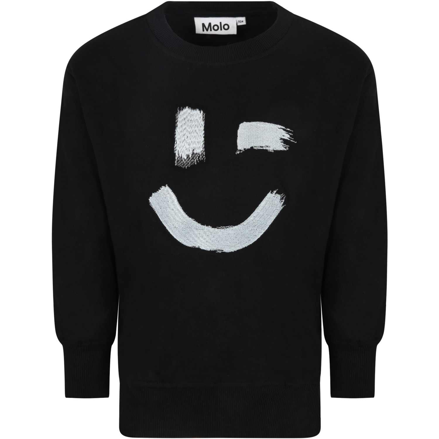 Molo Black mattis Sweatshirt For Kids With Smile