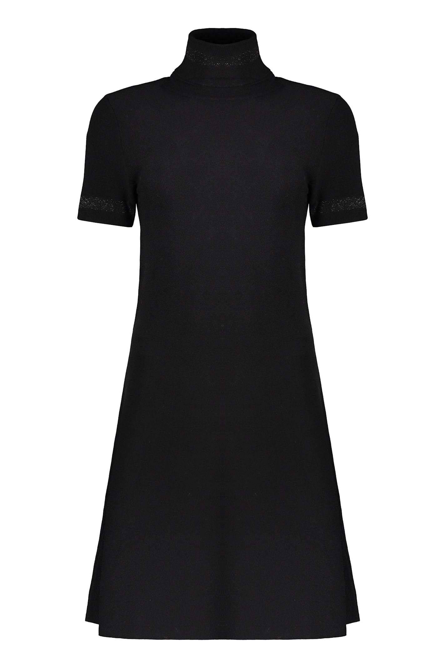Herno Elegant Black Dress With High Collar In Black
