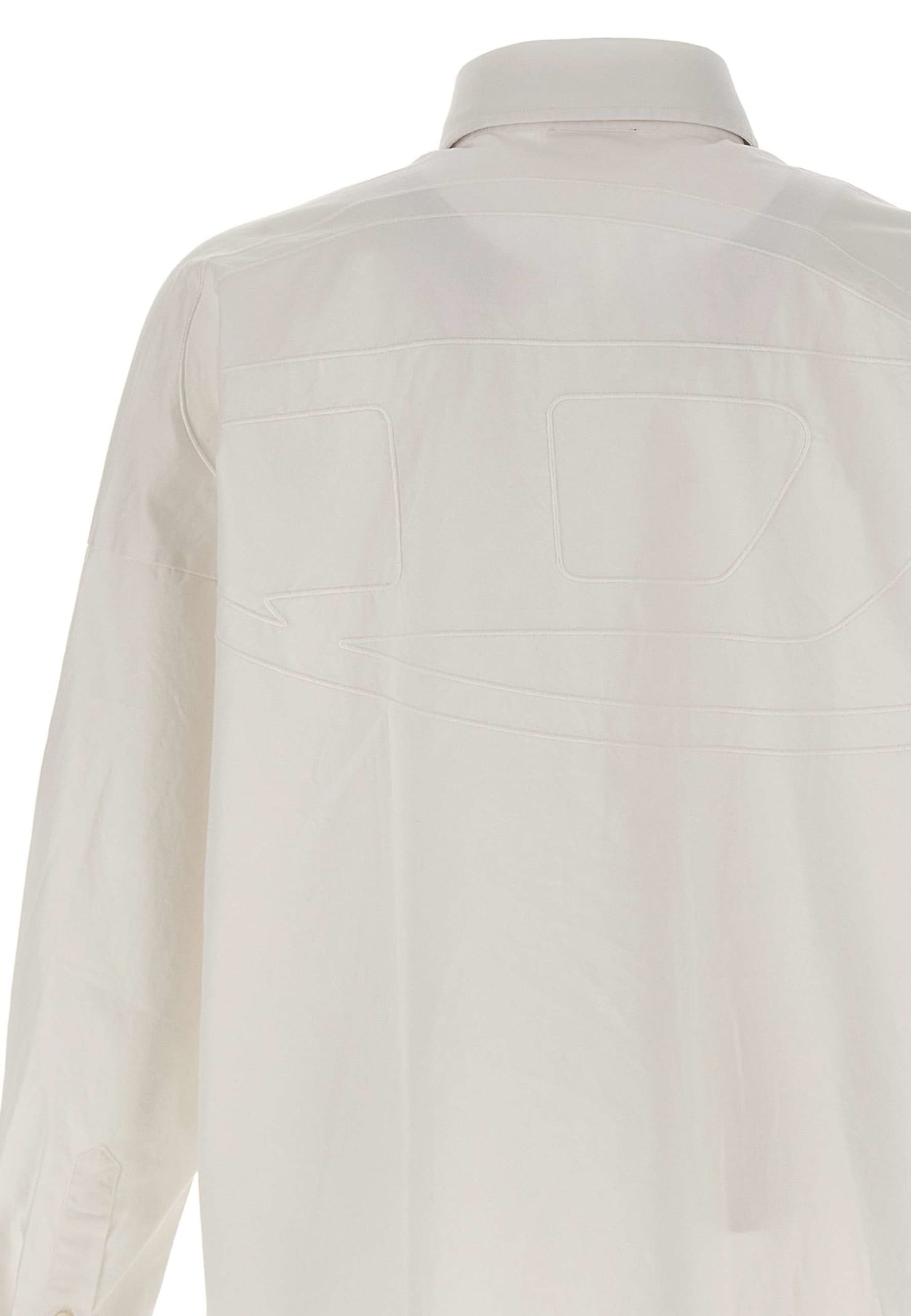 Shop Diesel S-limo Cotton Shirt In Bianco