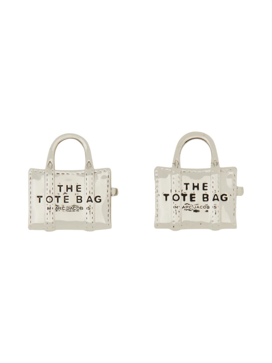 Marc Jacobs The Tote Bag Stud Earrings In Metallic