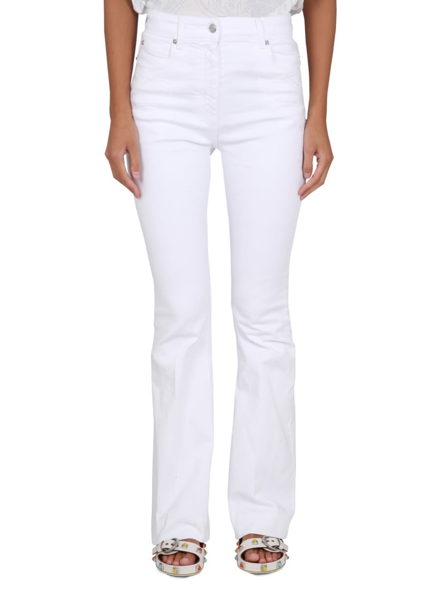 Shop Etro Five Pocket Jeans In Bianco