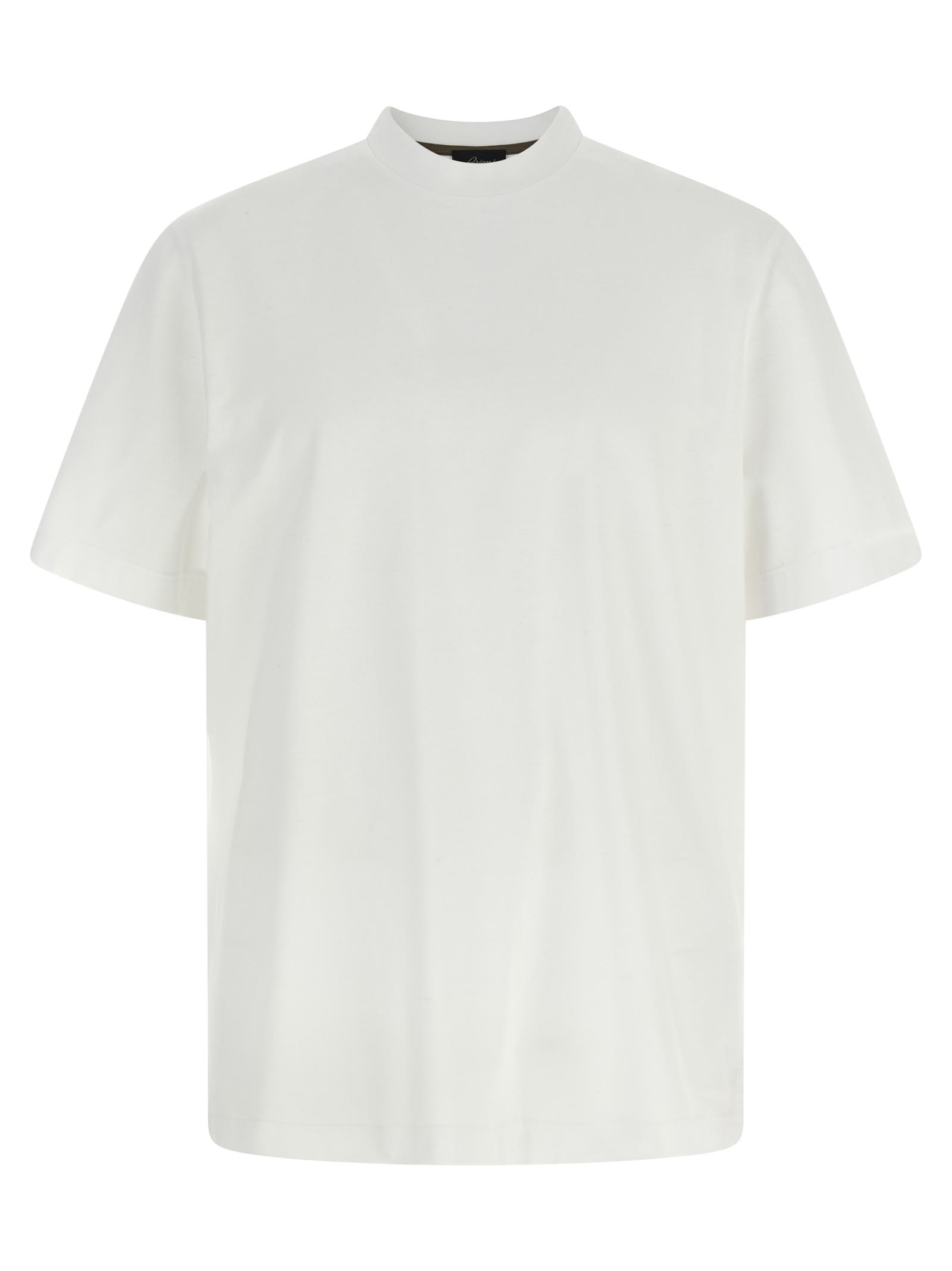Brioni Short Sleeve Crew Neck Basic T-shirt In Gray