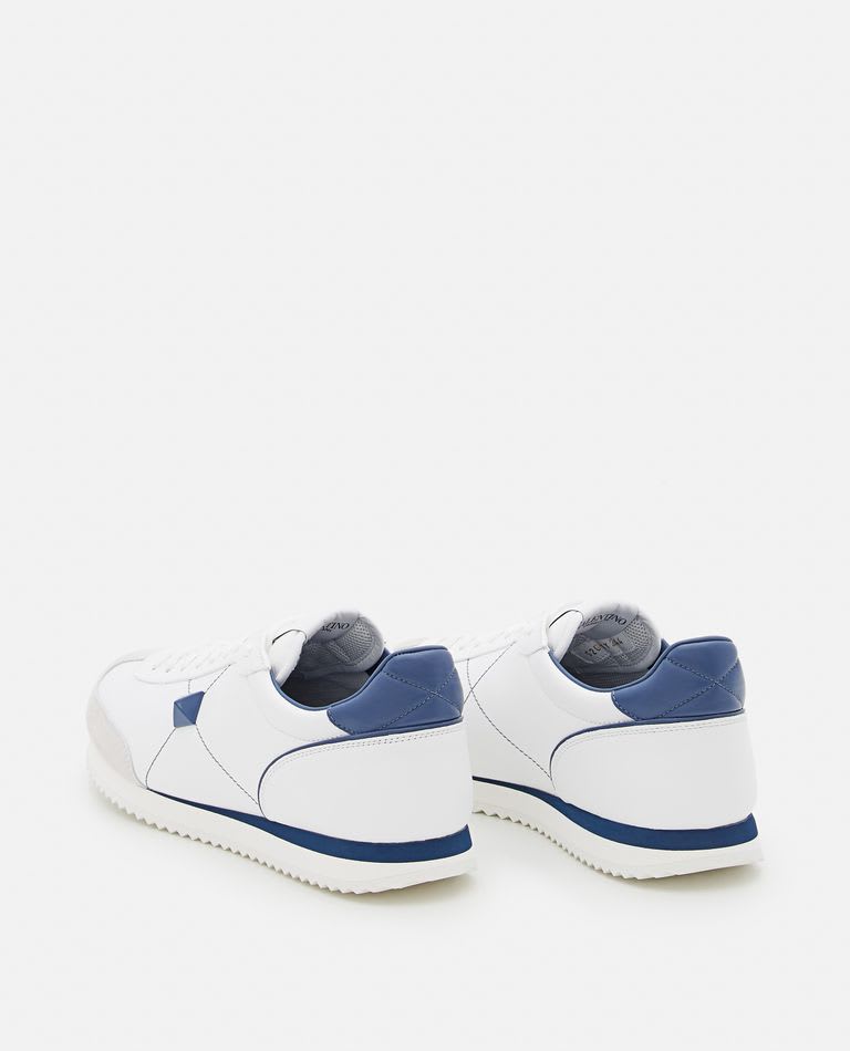 Valentino Stud Sneakers In Leather And Nappa In White
