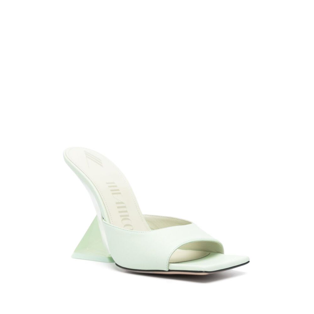 Attico Bicolor Calfskin Platform Sandals In Green