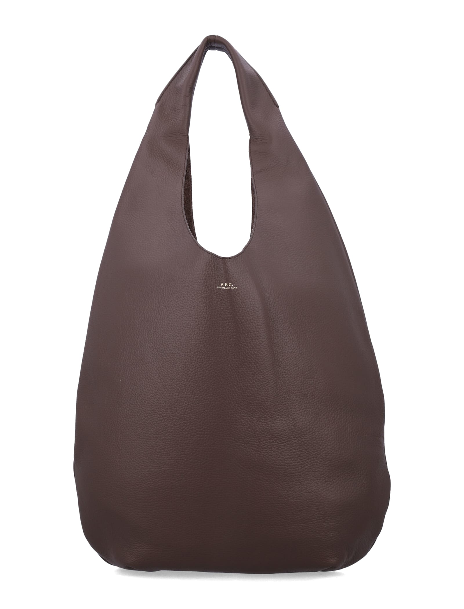 Apc A.p.c. Le Neige Shopper Bag - Leather - Brown In Purple