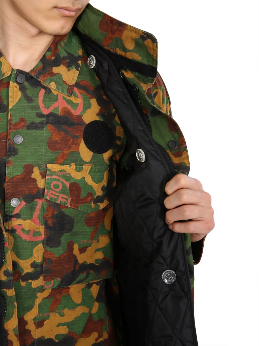Shop Off-white Padded Jacket In Military Green