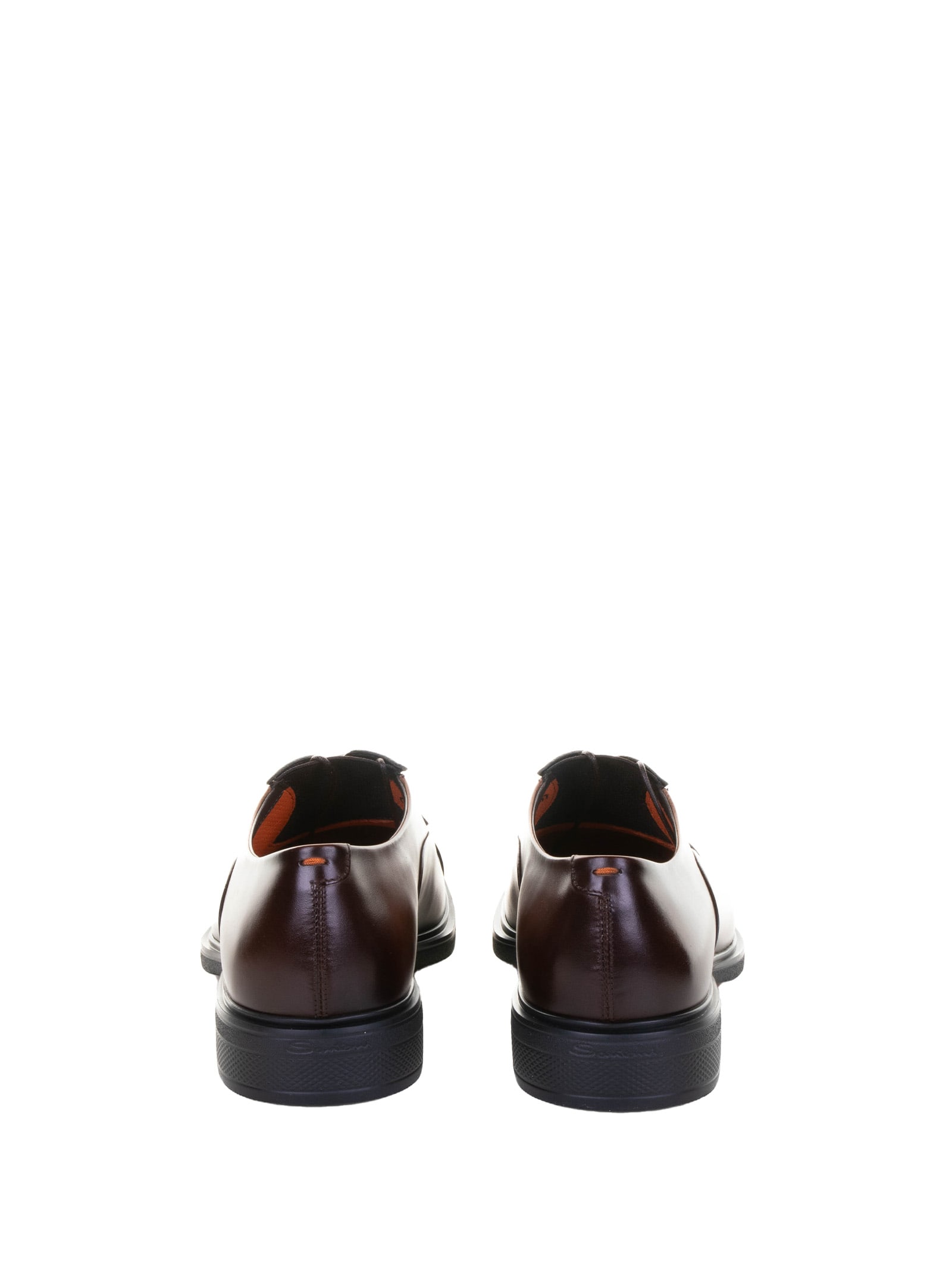 Santoni Brown Leather Oxford In Brown