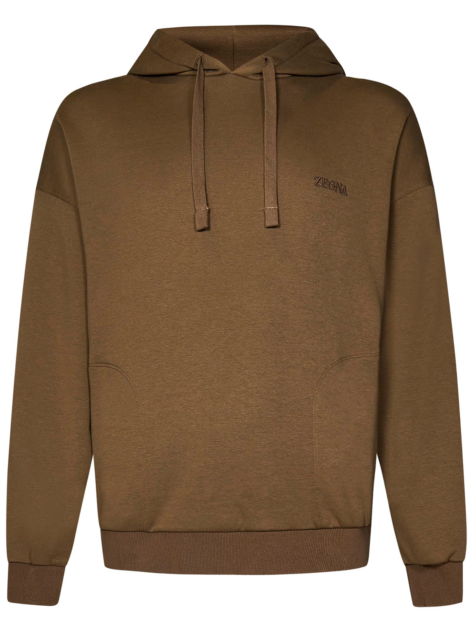 Shop Zegna Sweatshirt In Fango