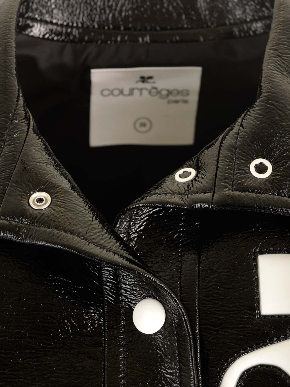 Shop Courrèges Black Vinyl Re-edition Jacket