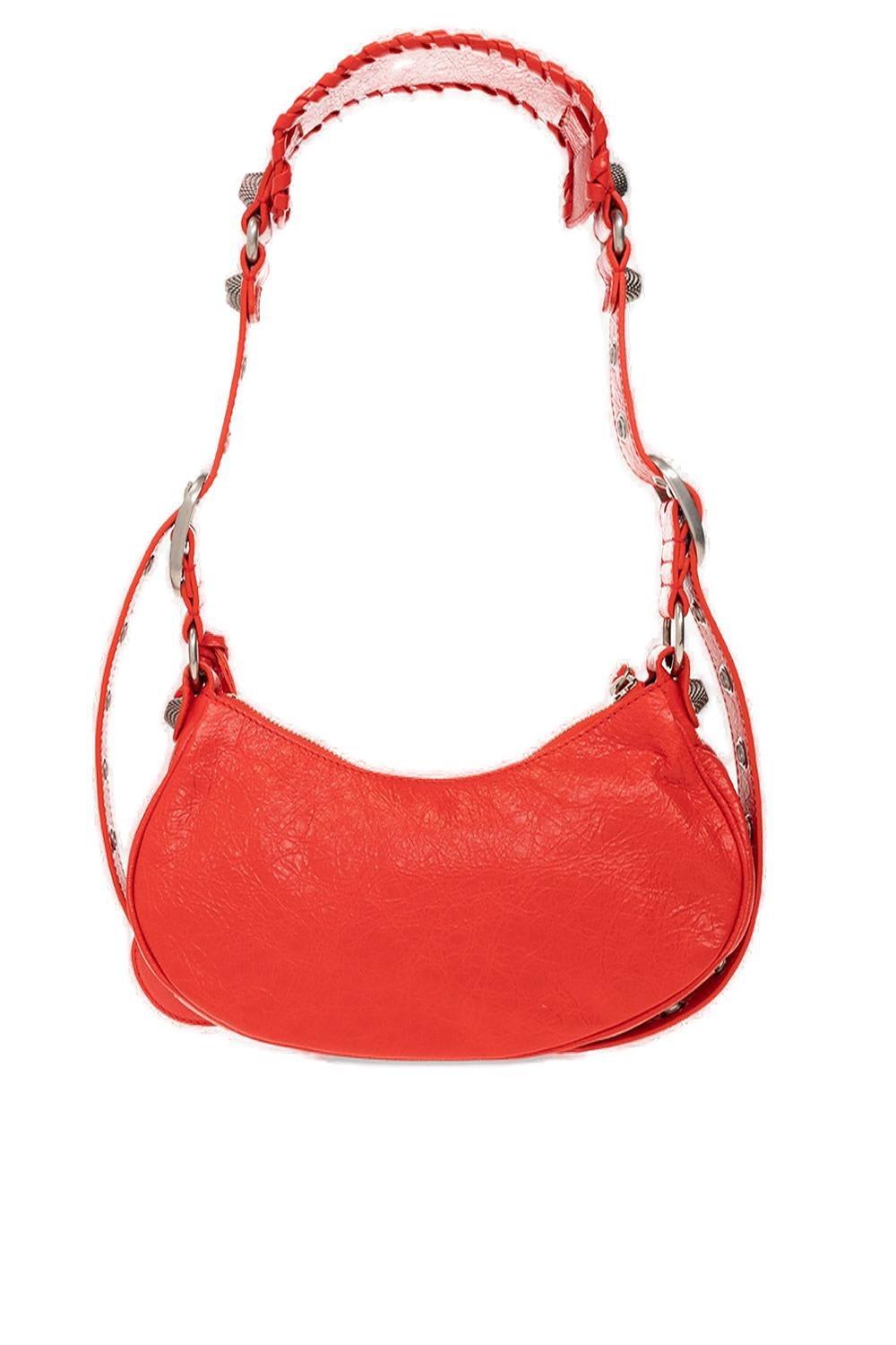 Shop Balenciaga Le Cagole Zipped Xs Shoulder Bag In Tomato Red