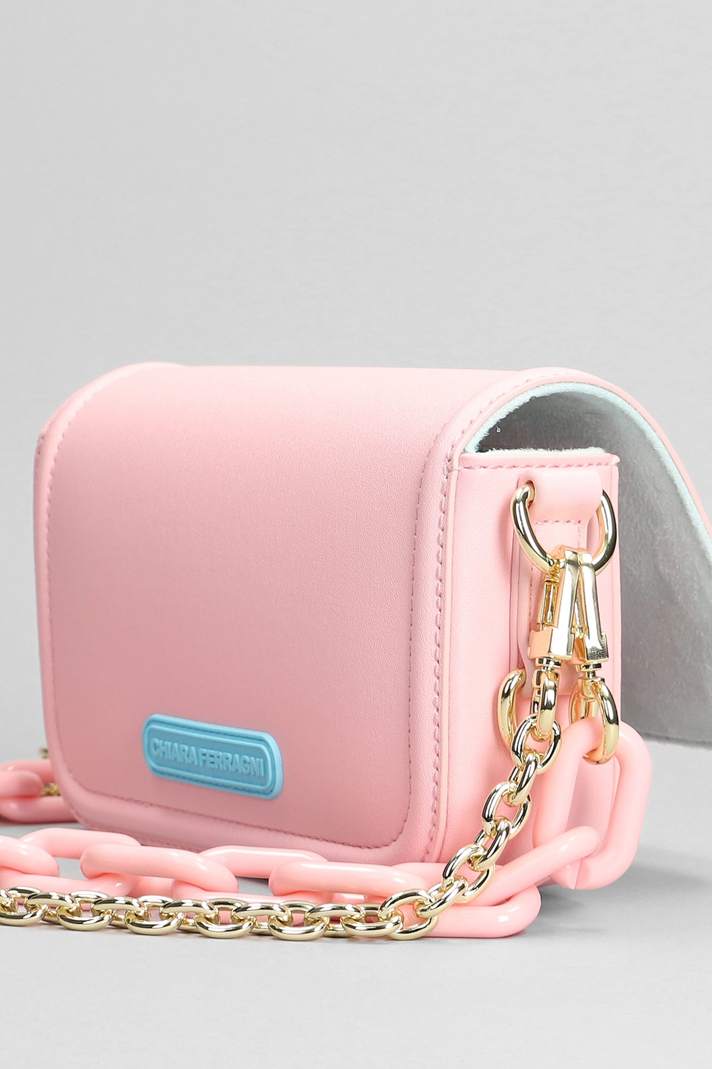 Shop Chiara Ferragni Shoulder Bag In Rose-pink Faux Leather