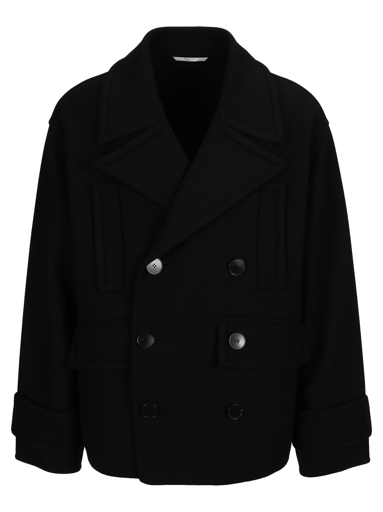Valentino Double-breasted Virgin Wool-blend Coat