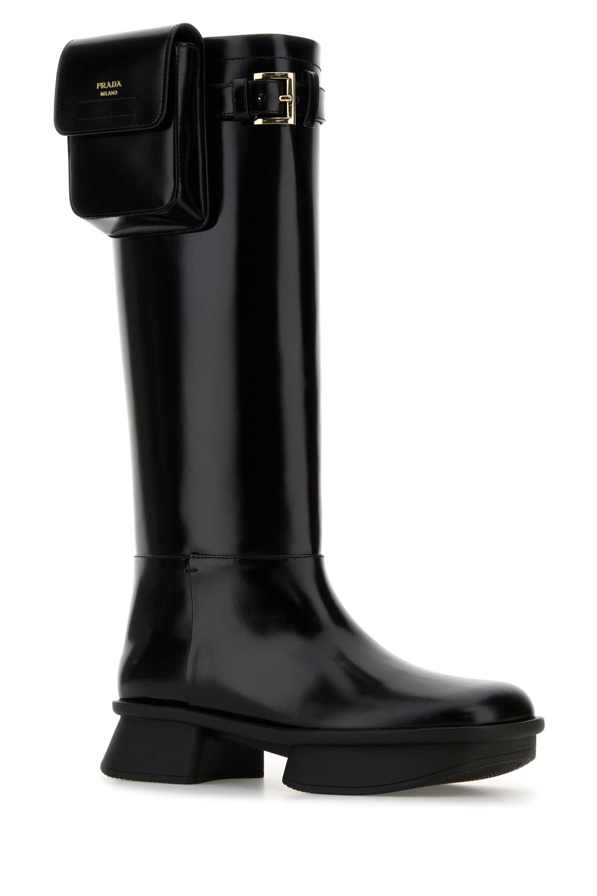 Prada Black Leather Boots