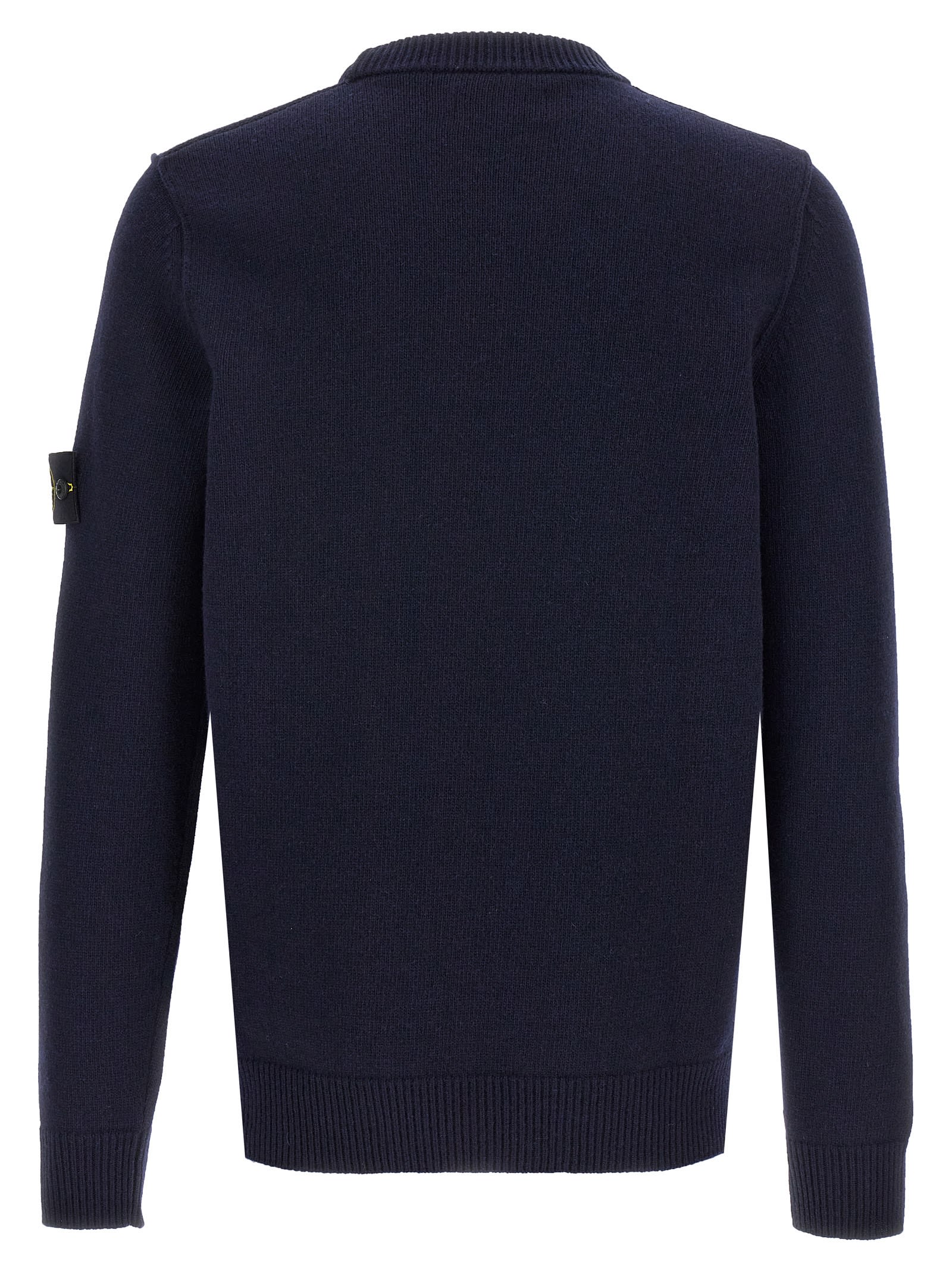 Shop Stone Island Logo Patch Sweater In Blue