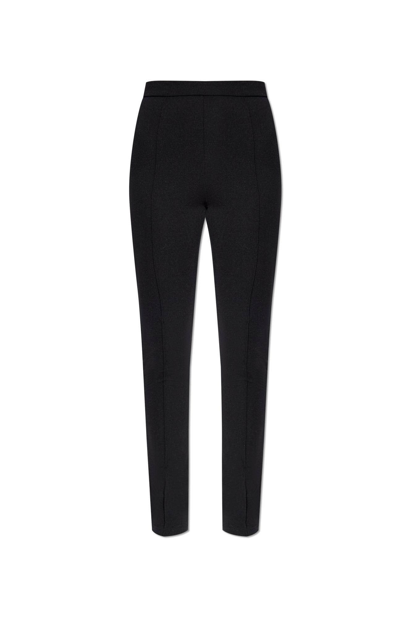 Shop Moncler Pants With Pleats In Black