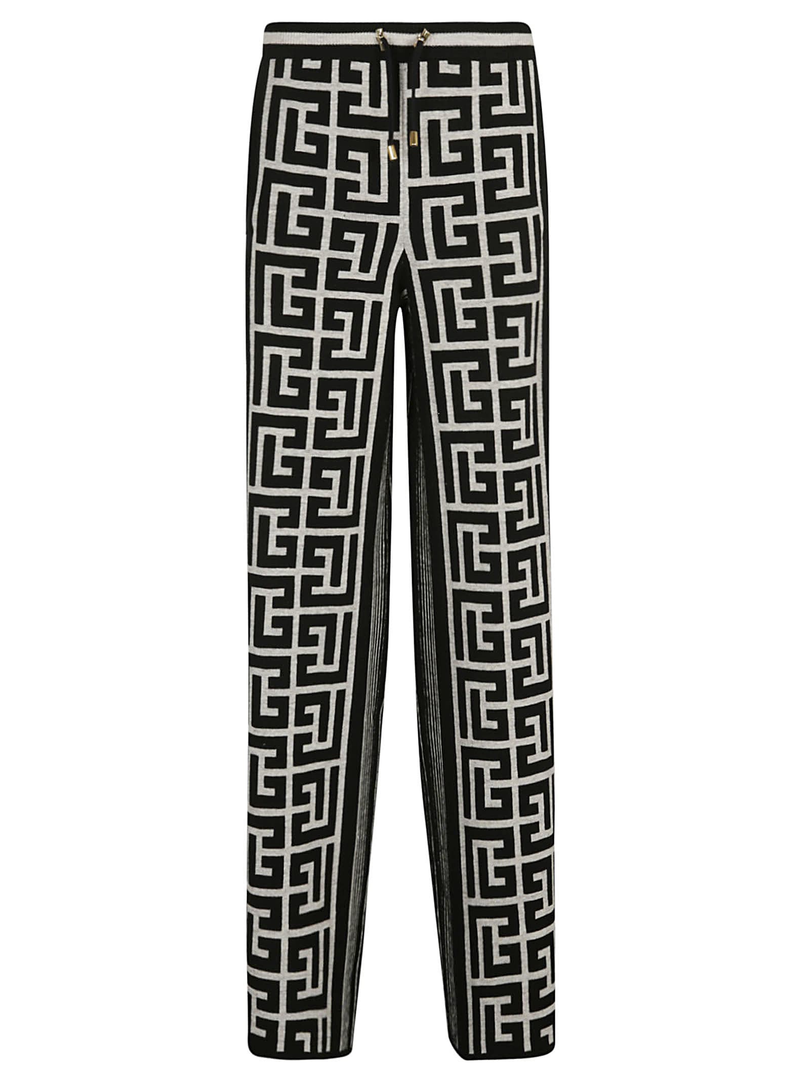 Balmain Side Stripe Drawstring Waist Logo Trousers