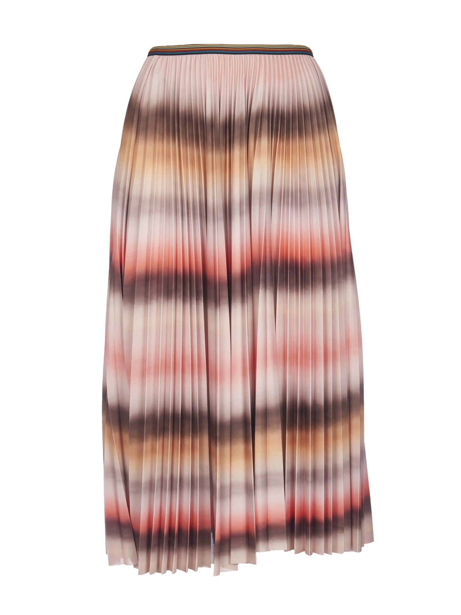 Paul Smith Peach Pleated Skirt In Multicolor