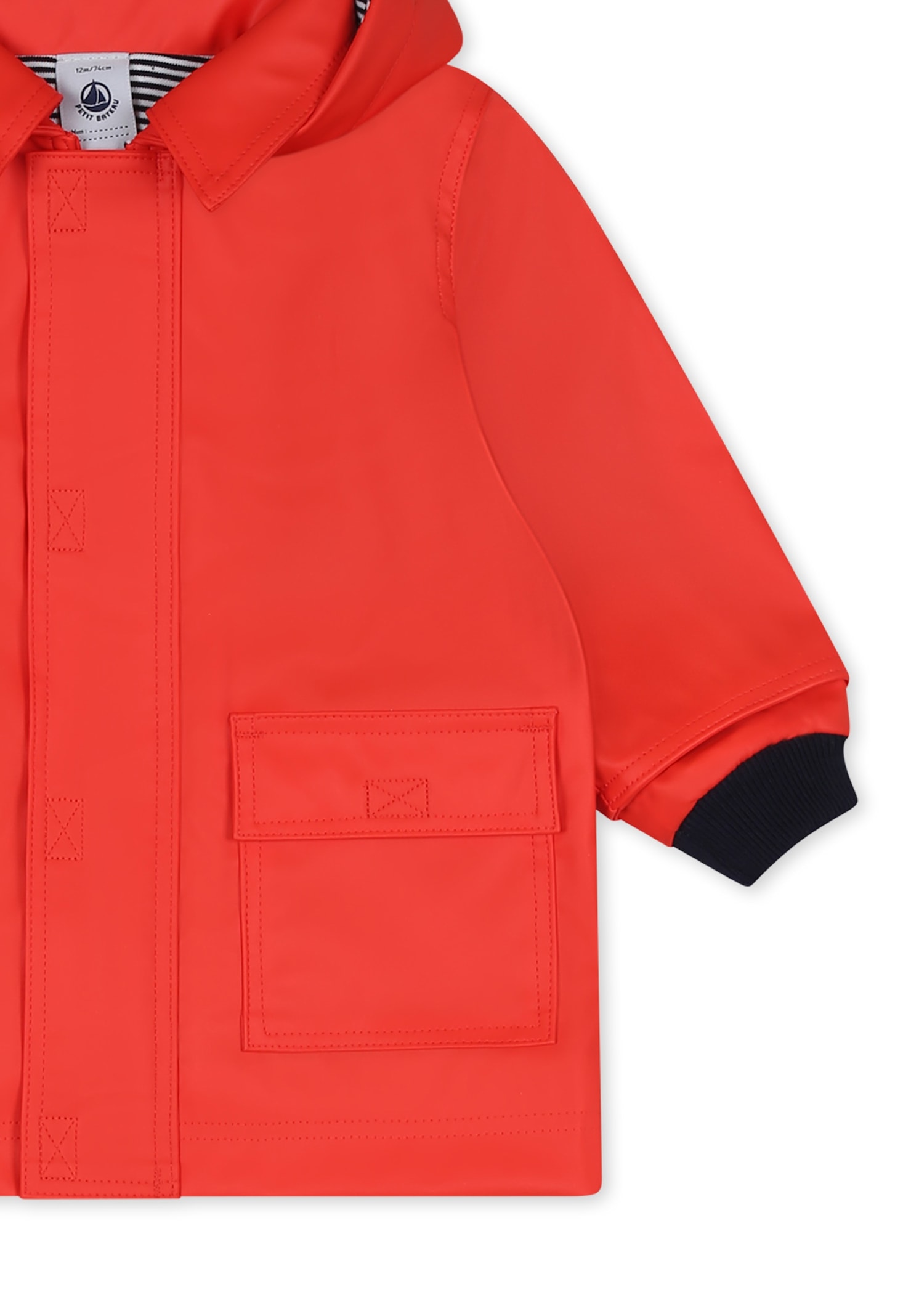 Petit Bateau Water-repellent Raincoat In Red
